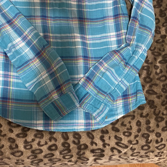 Hollister, Xsmall, mostly blue multicoloured pattern button up cotton shirt! - Picture 7 of 7